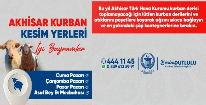 Akhisar’da Kurban Kesim Alanları Belli Oldu