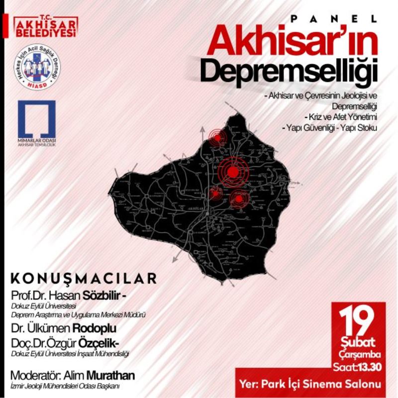 Akhisar’da deprem üzerine panel düzenleniyor.