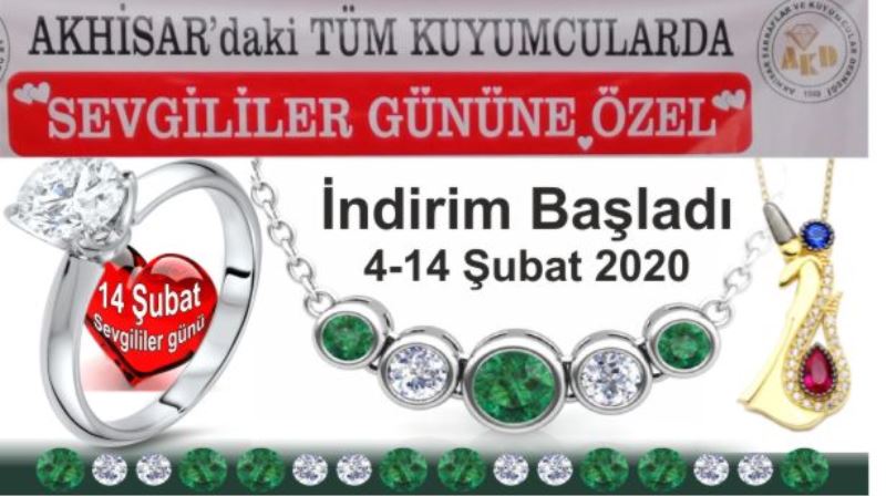 Akhisarlı kuyumculardan 14 şubat indirimi…