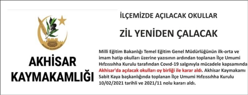 İLÇEMİZDE AÇILACAK OKULLAR