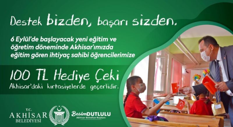 Akhisar Belediyesinden ihtiyaç sahibi öğrencilere kırtasiye yardımı