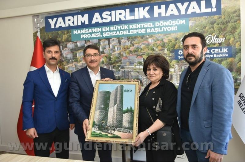 BAŞKAN ÇELİK AZERBAYCAN HALK DANSLARI GRUBUNU MİSAFİR ETTİ